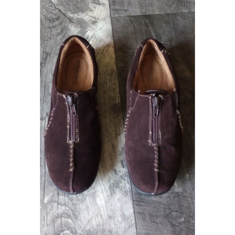 NaturalSoul By Naturalizer Riggs Women's 6M Brown Suede Slip On Clogs